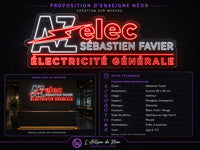 Néon personnalisé AZ elec Sébastien Favier – 80 × 50 cm