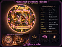 Enseigne néon LED personnalisée – L’Atelier des Fées
