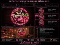 Enseigne néon LED personnalisée Ramène ta fraise