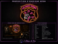 Enseigne néon personnalisée – Les Chats Teignes – 50 × 50 cm