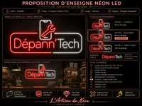 Enseigne néon LED personnalisée Dépann’Tech